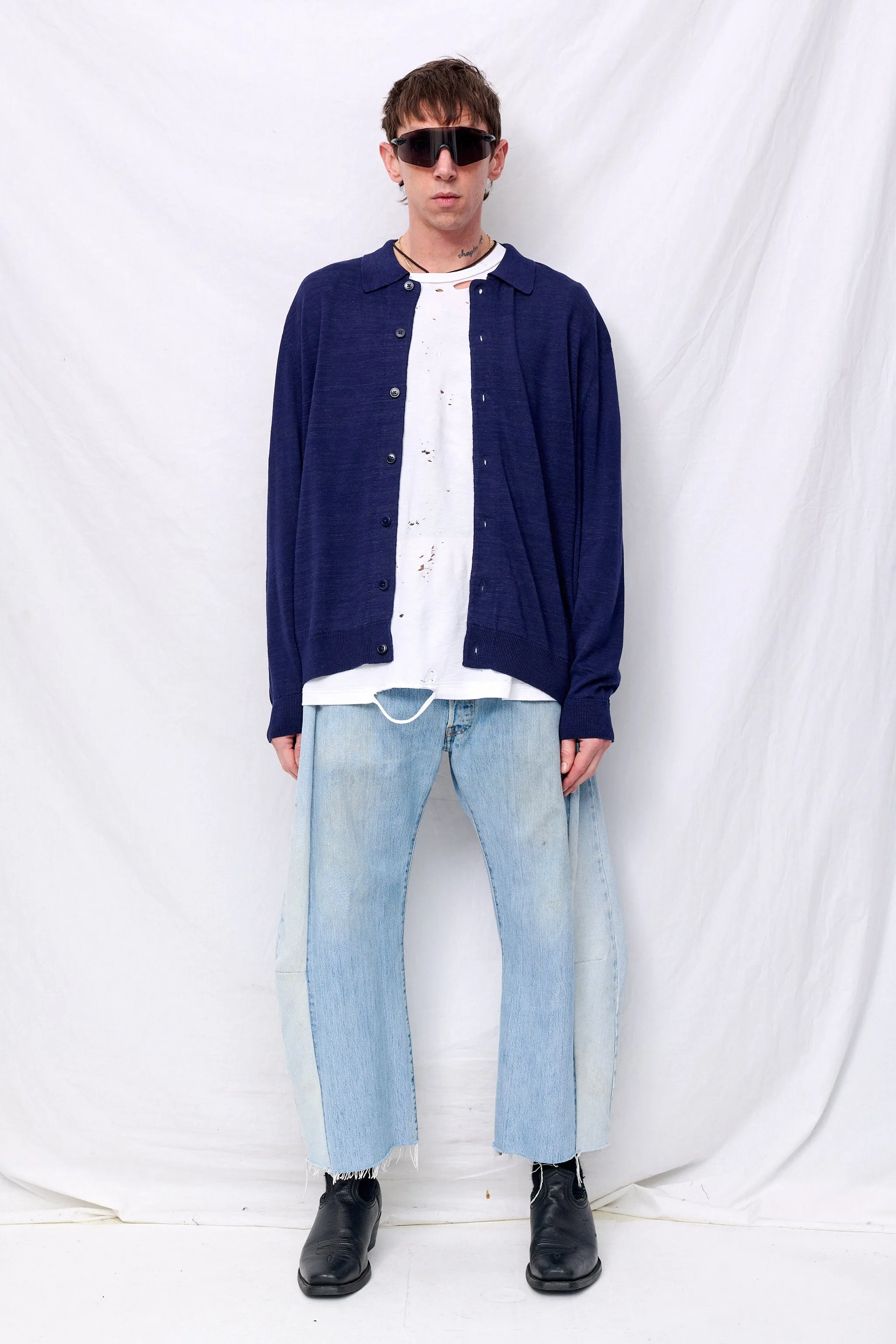 Navy Rat Pack Cardigan sold by Assembly New York product image thumbnail 5