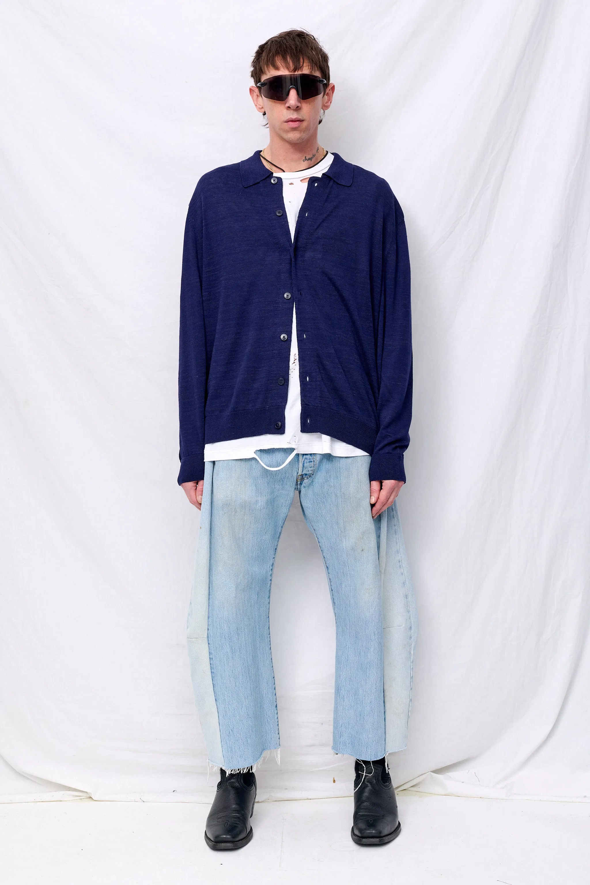 Navy Rat Pack Cardigan sold by Assembly New York product image thumbnail 3