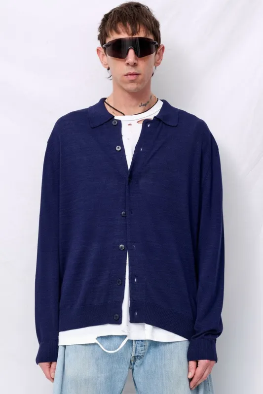 Navy Rat Pack Cardigan made by YMC