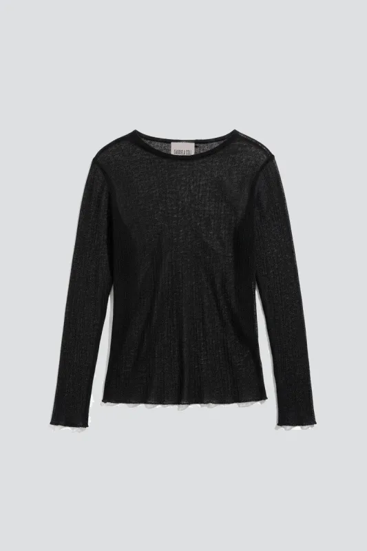 No.300 Black Rib Jersey Top made by Gabriela Coll Garments