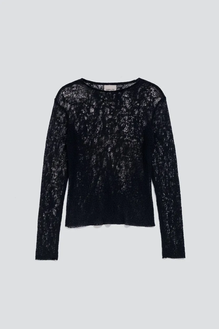 No.292 Black Merino Wool Knitted Top sold by Assembly New York