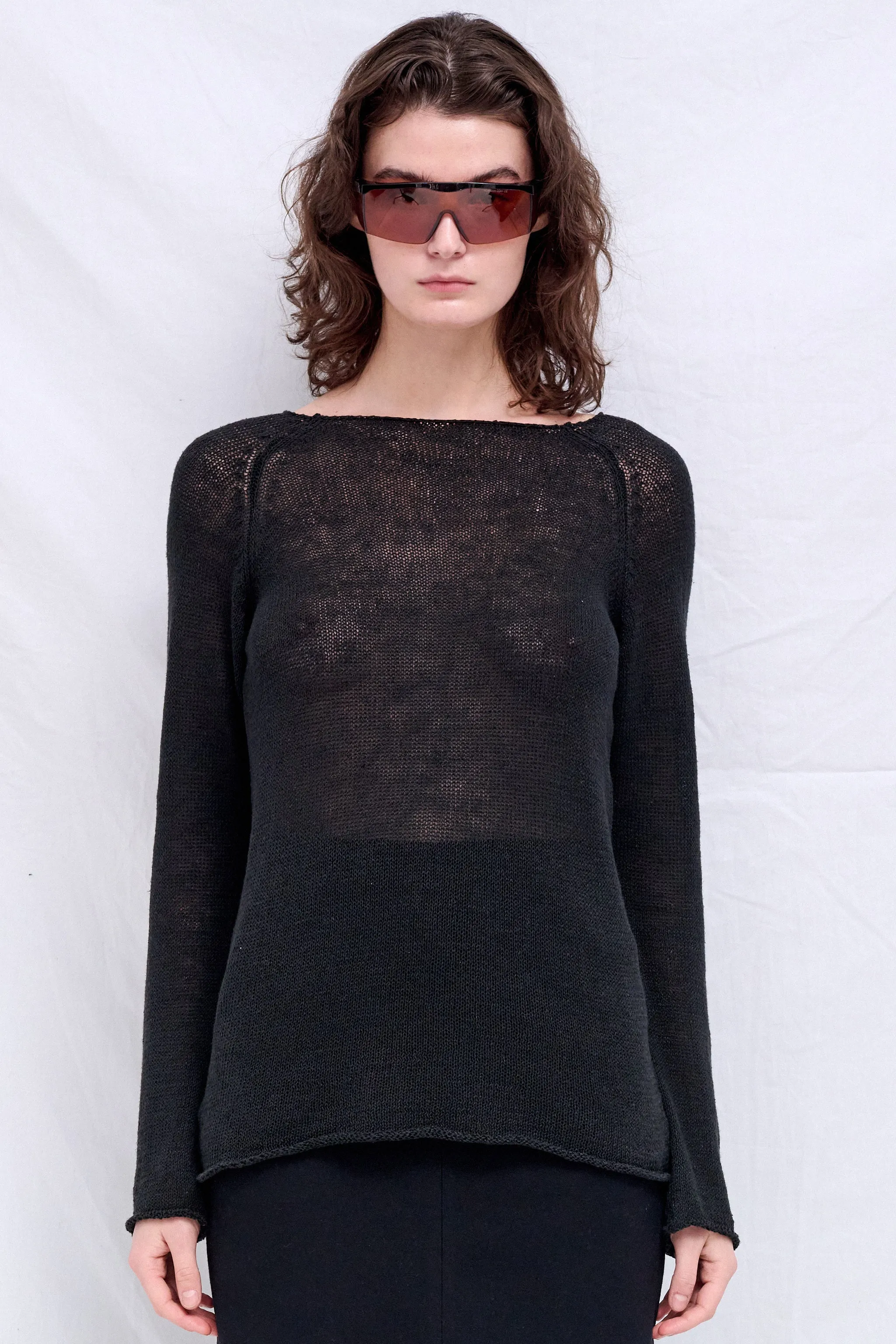 No.246 Black Hemp/Silk Yarn Jumper sold by Assembly New York product image thumbnail 3