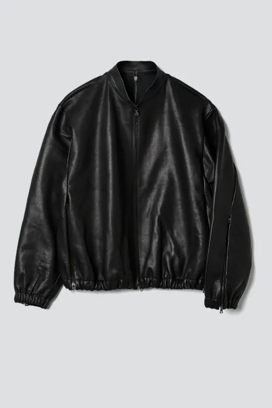 No.306 Black Leather Six Zipper Jacket made by Gabriela Coll Garments
