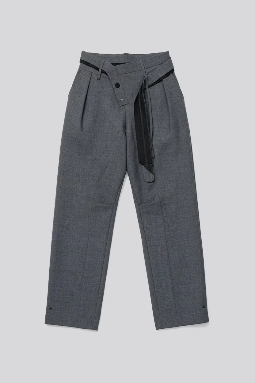 Grey Strapped Baggy Suit Pants sold by Assembly New York product image thumbnail 2