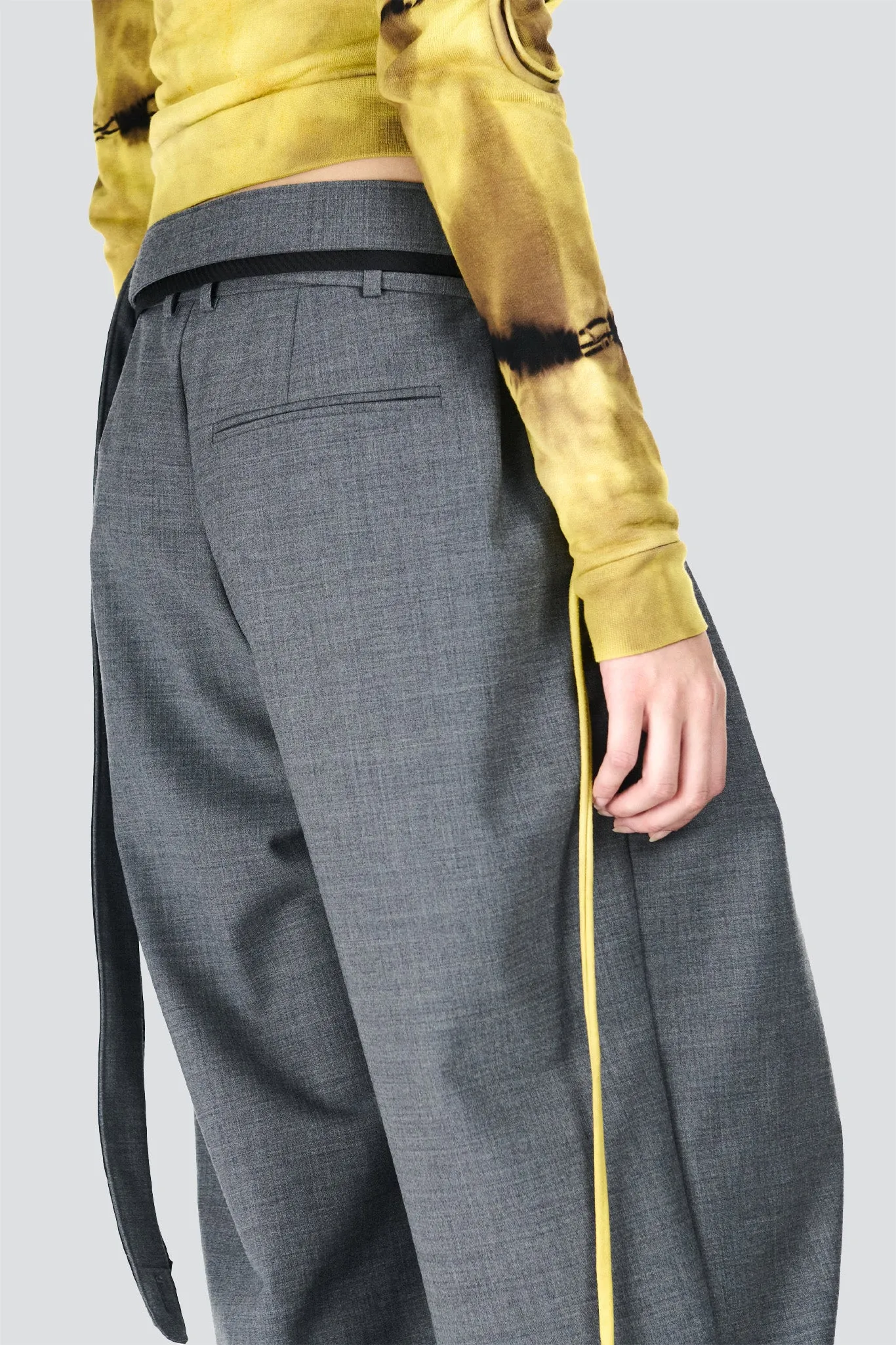 Grey Strapped Baggy Suit Pants sold by Assembly New York product image thumbnail 3