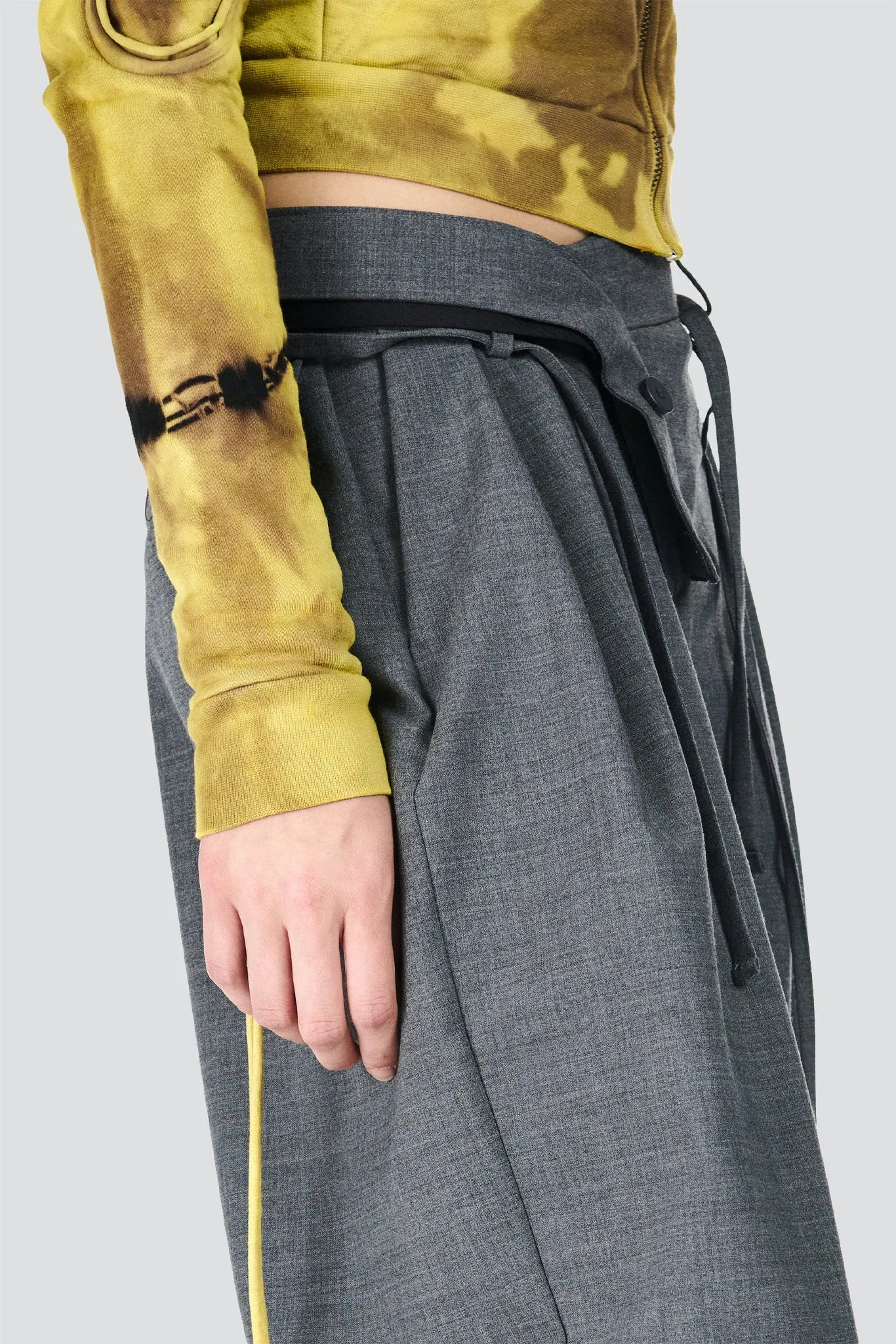 Grey Strapped Baggy Suit Pants sold by Assembly New York product image thumbnail 4