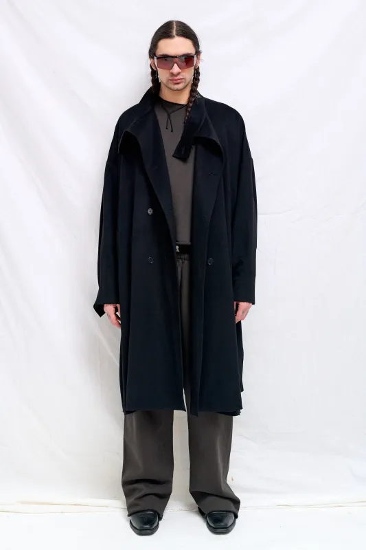 No.65  Black Heavy Wool Oversized Coat made by Gabriela Coll Garments