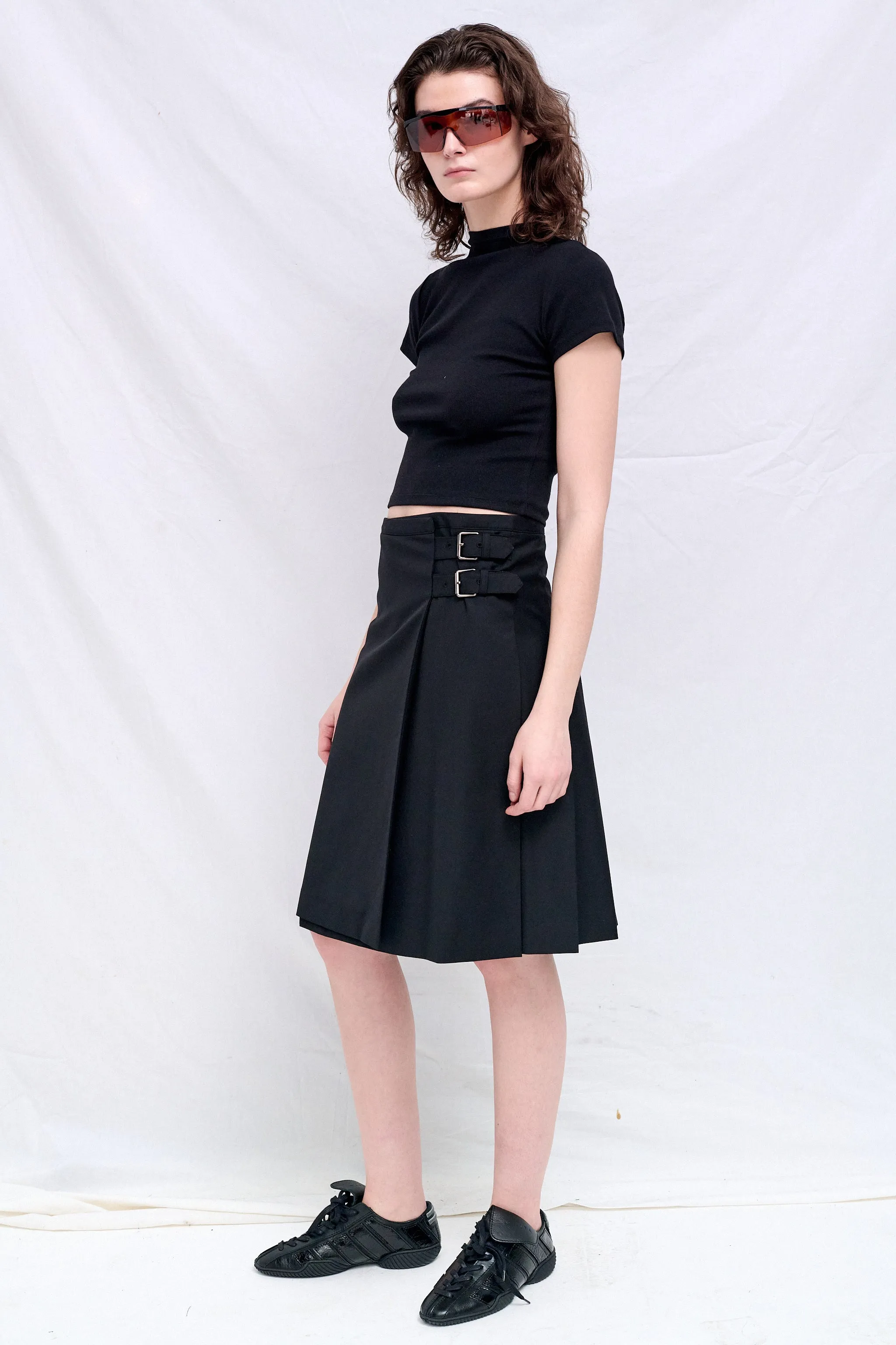 Black Pleats Midi Skirt sold by Assembly New York product image thumbnail 2