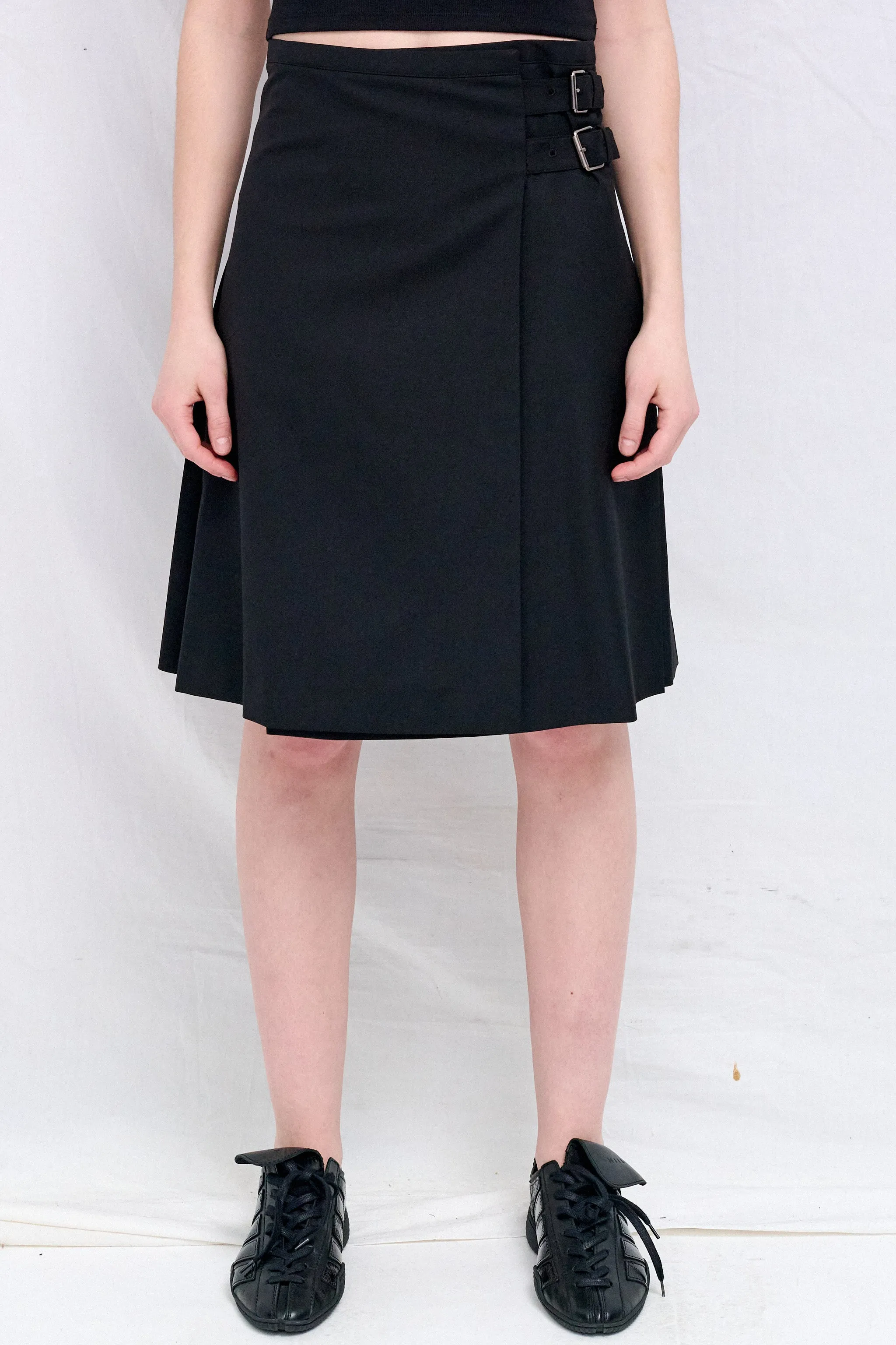 Black Pleats Midi Skirt sold by Assembly New York product image thumbnail 3