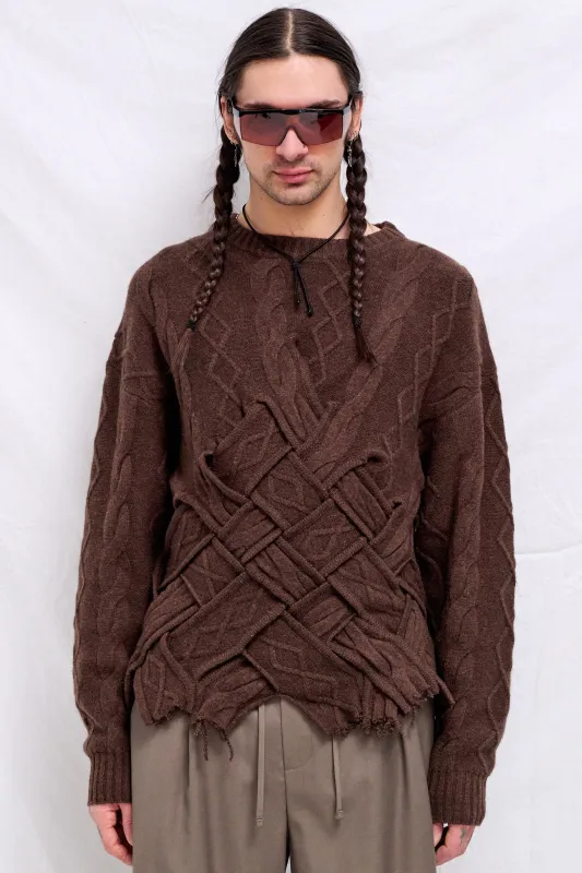 Dark Brown Mens Rue Sweater made by Wynn Hamlyn
