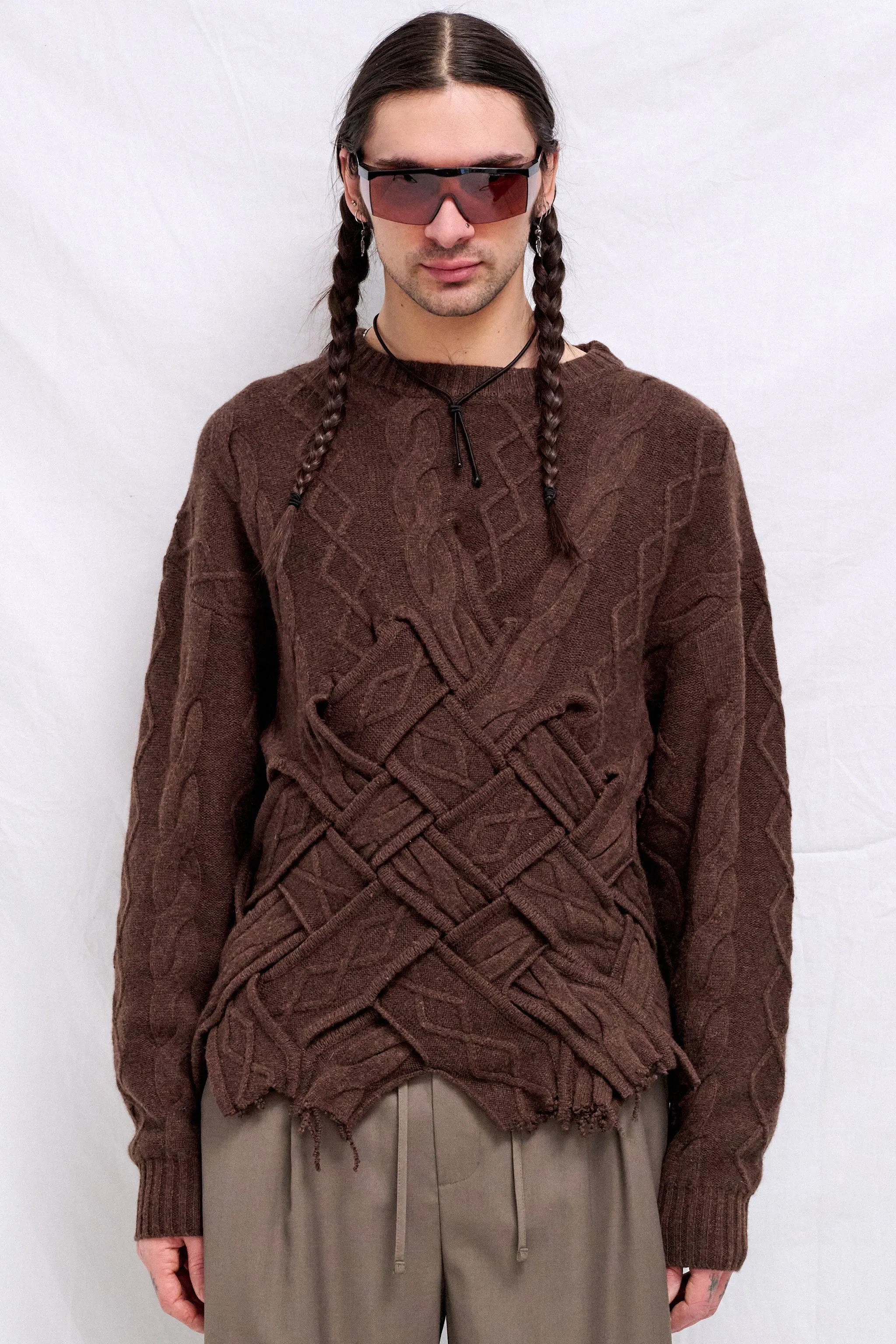 Dark Brown Mens Rue Sweater sold by Assembly New York