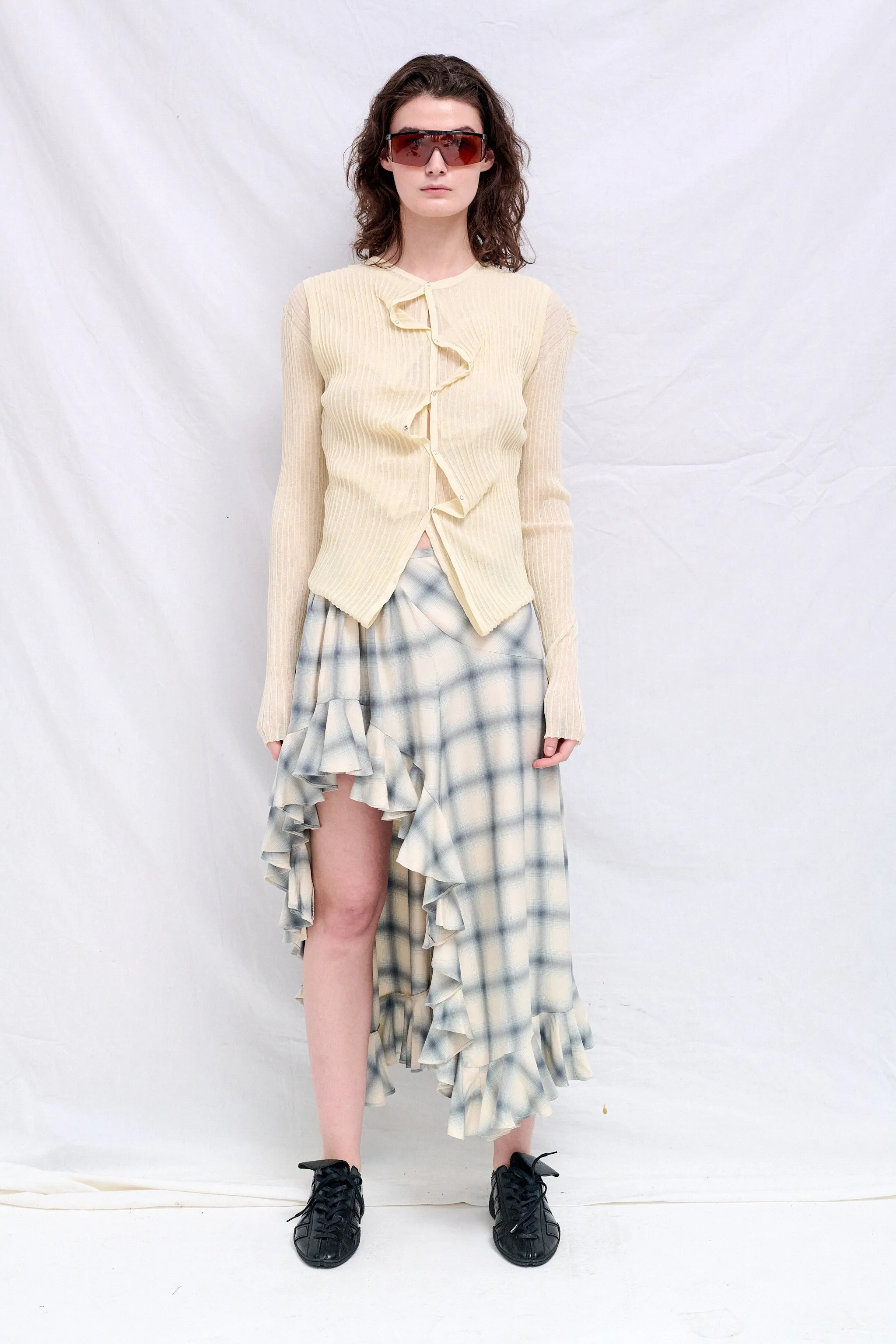 Ivory Double Up Rib Cardigan sold by Assembly New York product image thumbnail 3