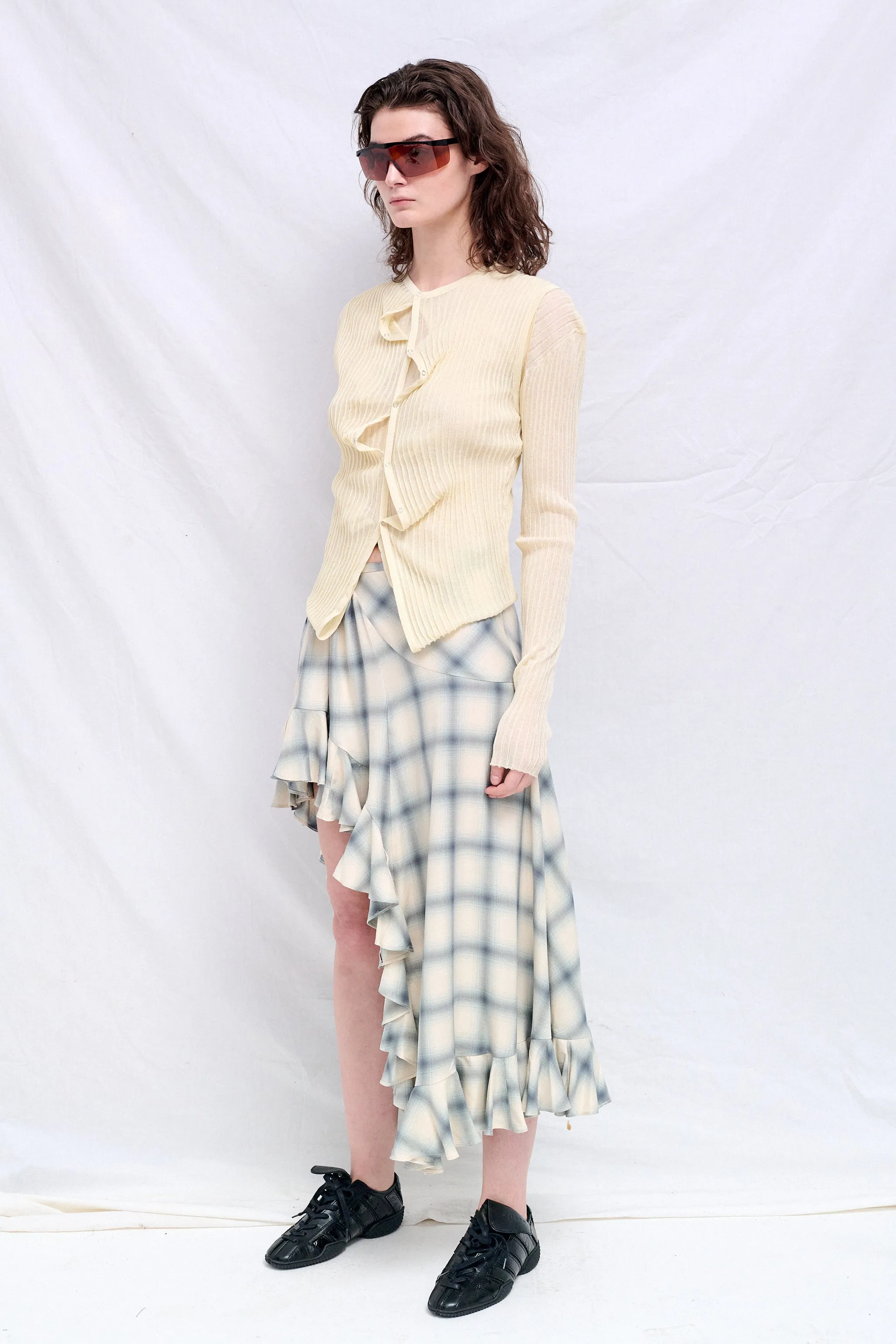 Ivory Double Up Rib Cardigan sold by Assembly New York product image thumbnail 2