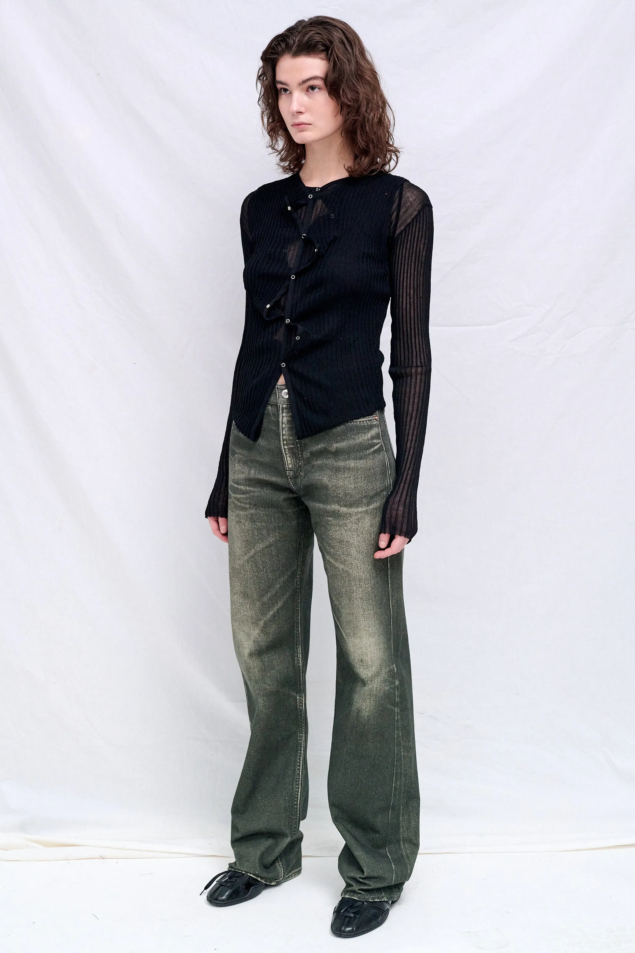 Black Double Up Rib Cardigan sold by Assembly New York product image thumbnail 2