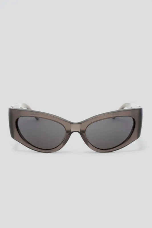 Translucent Grey Bank Sunglasses made by Assembly New York