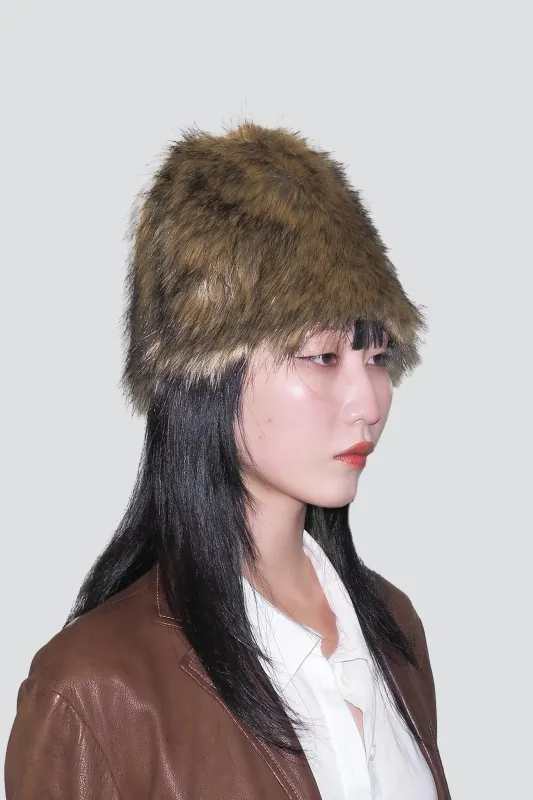 Cream Faux Chinchilla Toque made by CLYDE