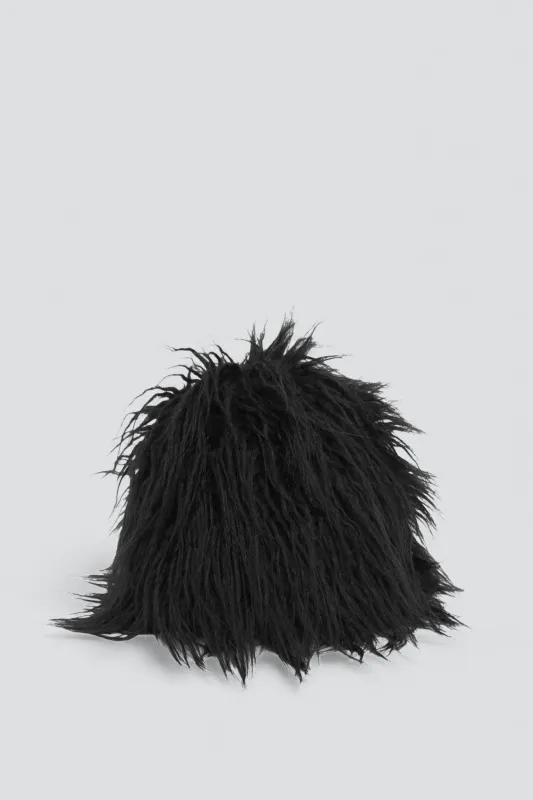 Black Faux Yak Toque made by CLYDE