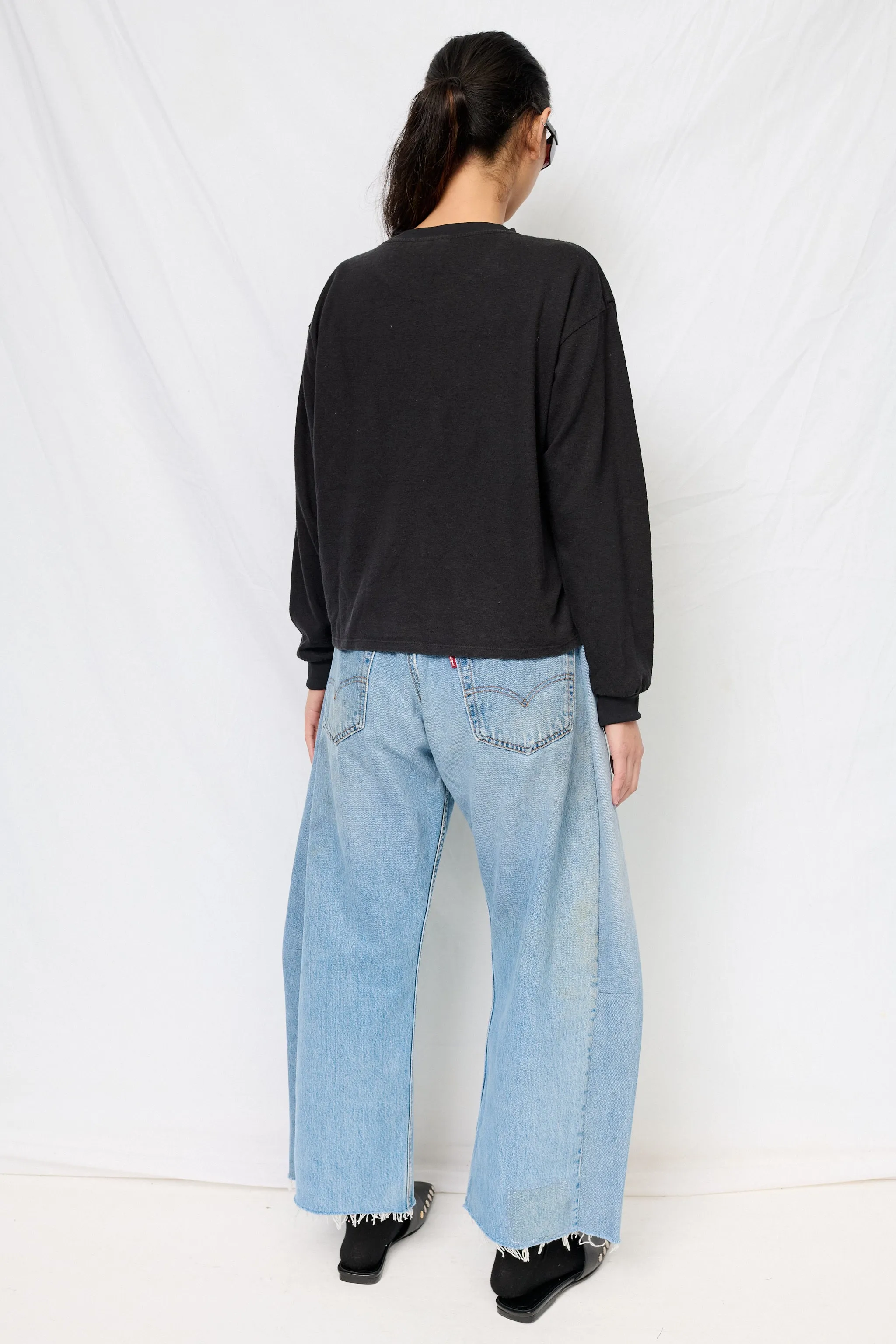 Black Cropped Long Sleeve Tee sold by Assembly New York product image thumbnail 4