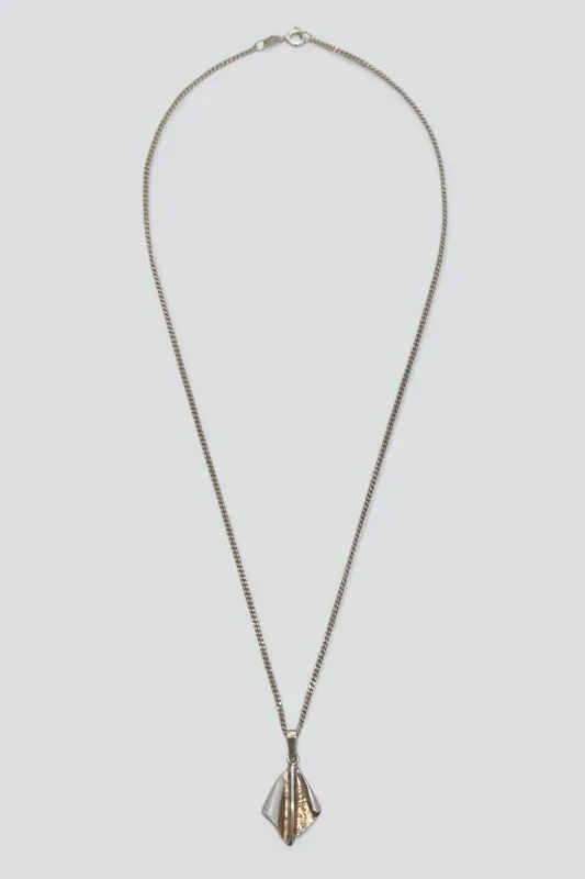 Sterling Silver Fold Pendant Necklace made by Vintage