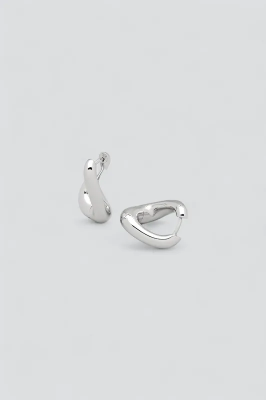 Silver Twist Hoops made by TOM WOOD