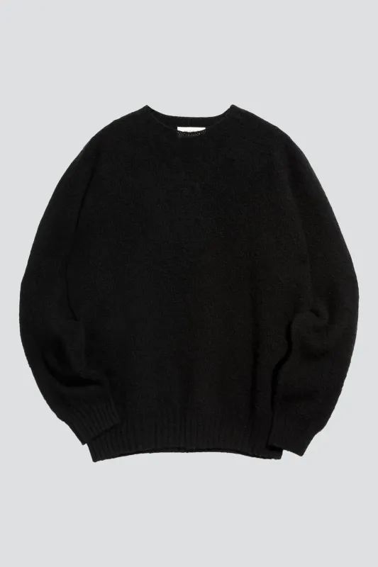 Black Suedehead Crew Neck Knit made by YMC