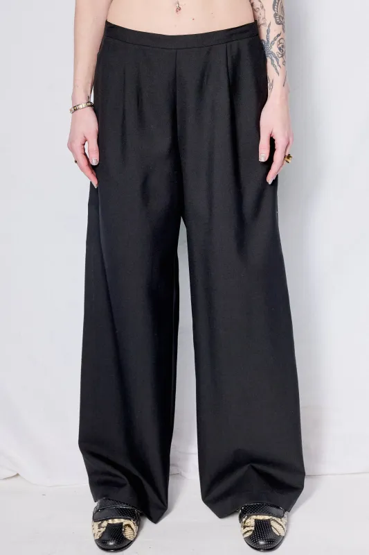 Black Suiting Side Hook Clean Pant made by Assembly New York