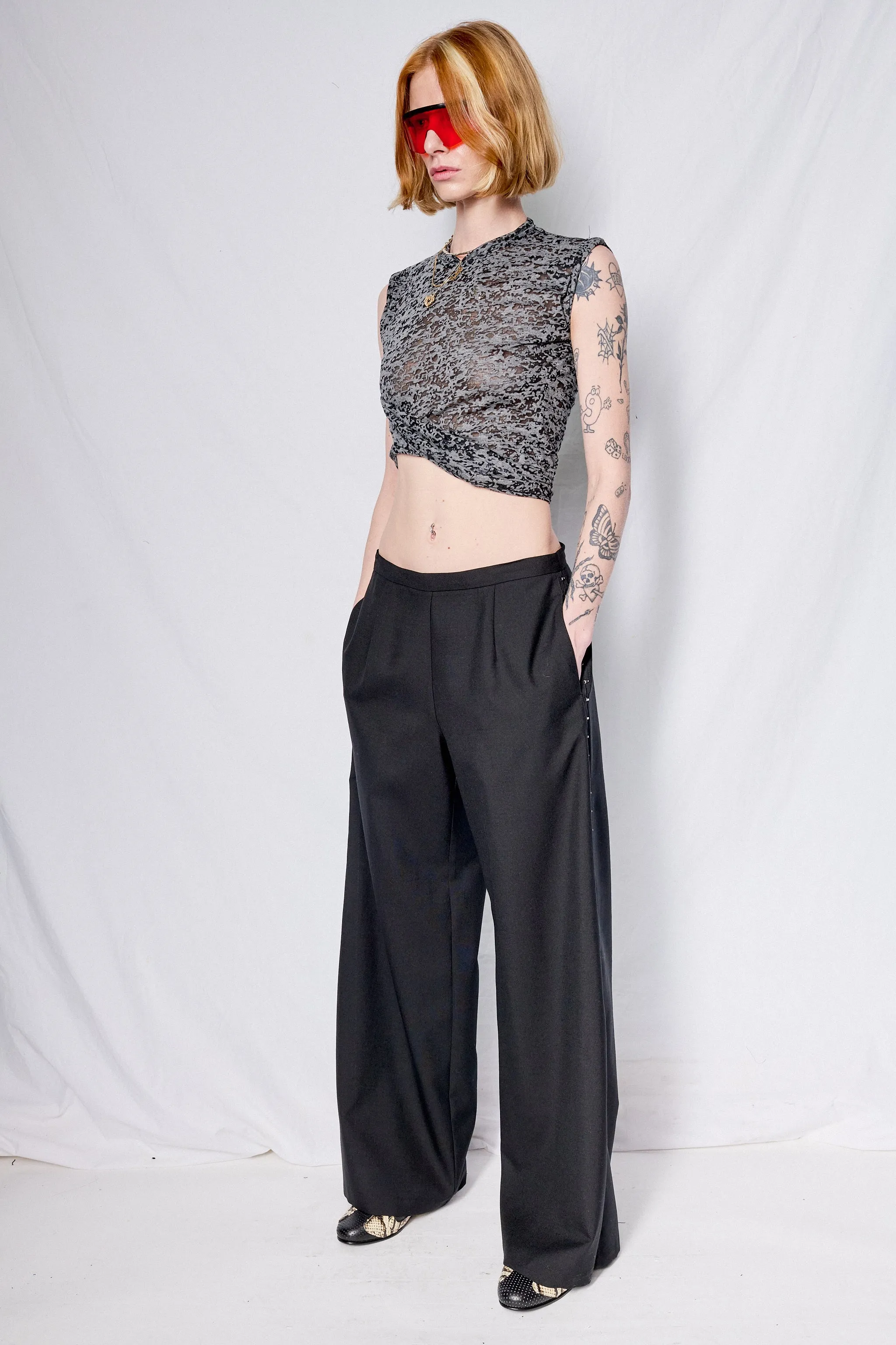 Black Suiting Side Hook Clean Pant sold by Assembly New York product image thumbnail 5