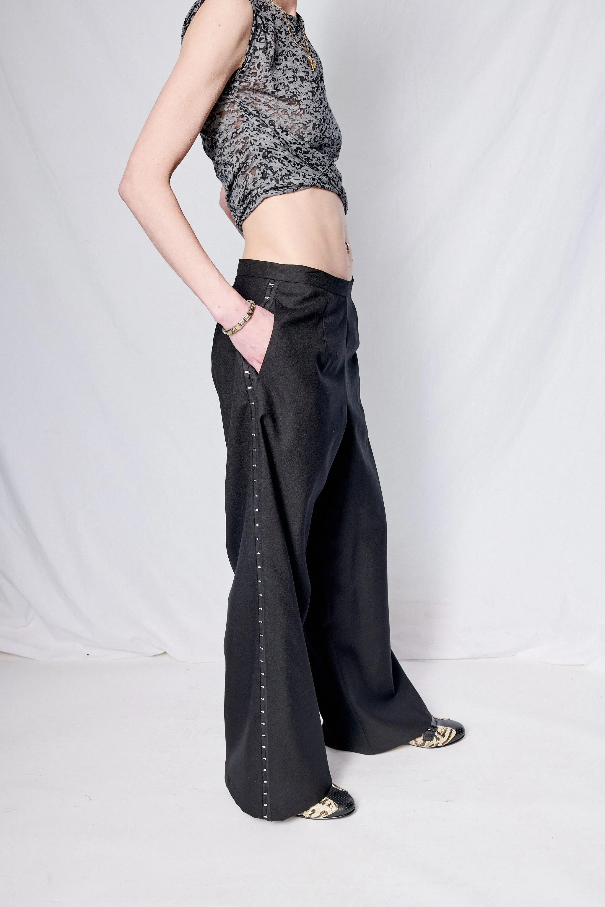 Black Suiting Side Hook Clean Pant sold by Assembly New York product image thumbnail 4