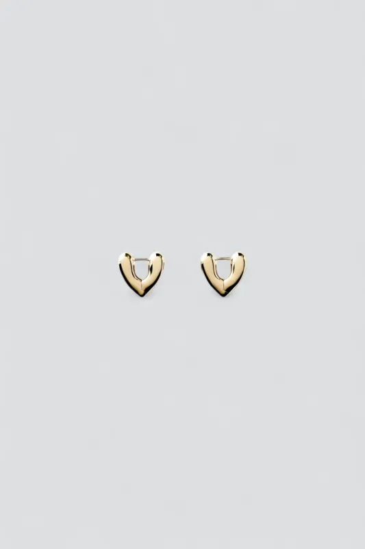 10K Gold Mini Heart Hoops made by Annika Inez