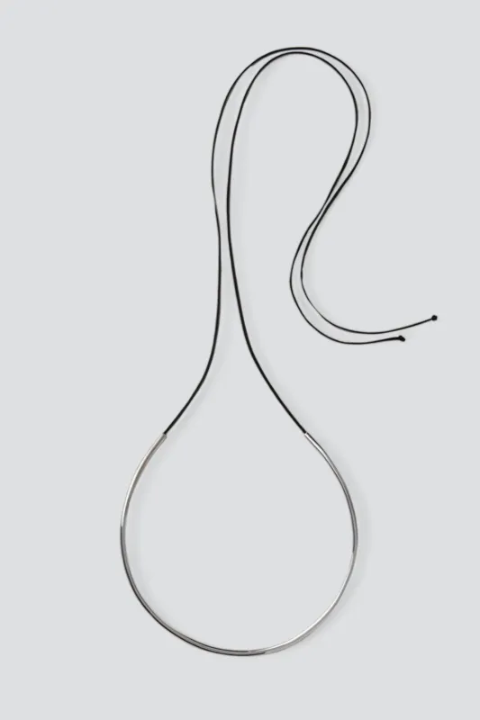 Silver Tube Collar w/ String made by Annika Inez