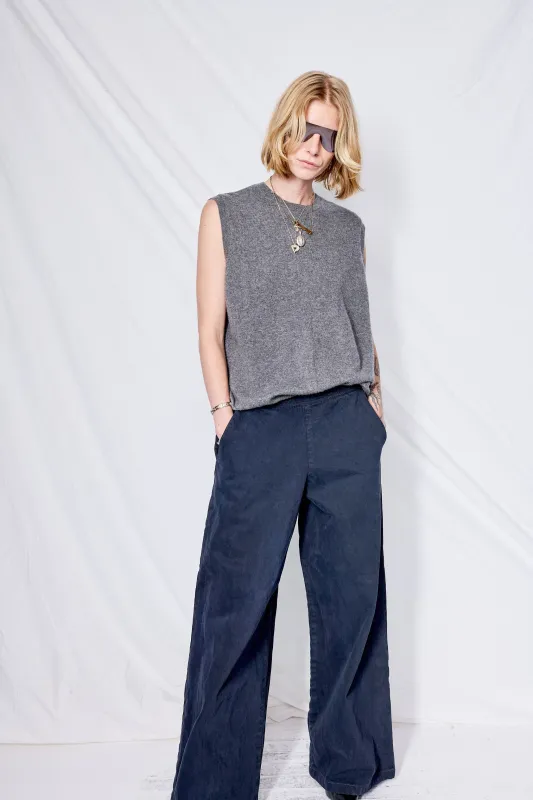 Heather Grey Cashmere Yogi Vest made by DEMYLEE