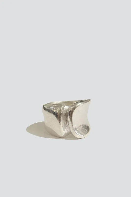 Sterling Silver Block 1 Ring made by Assembly New York