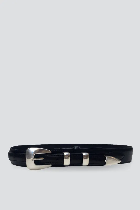 Black Leather Ranger Belt made by Assembly New York