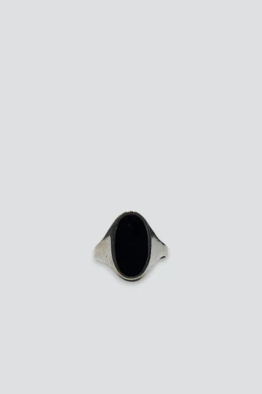Sterling Silver Onyx Oval Signet Ring made by Vintage