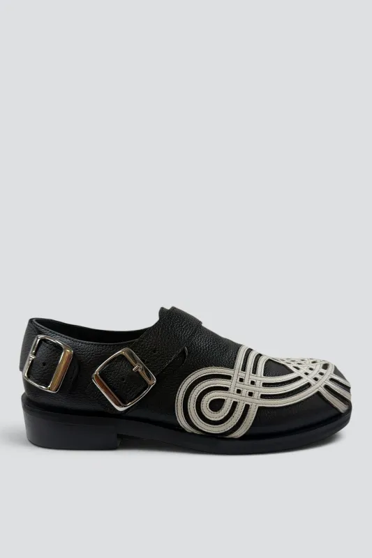 Black/White Leather Braided Biker Derby made by Stefan Cooke
