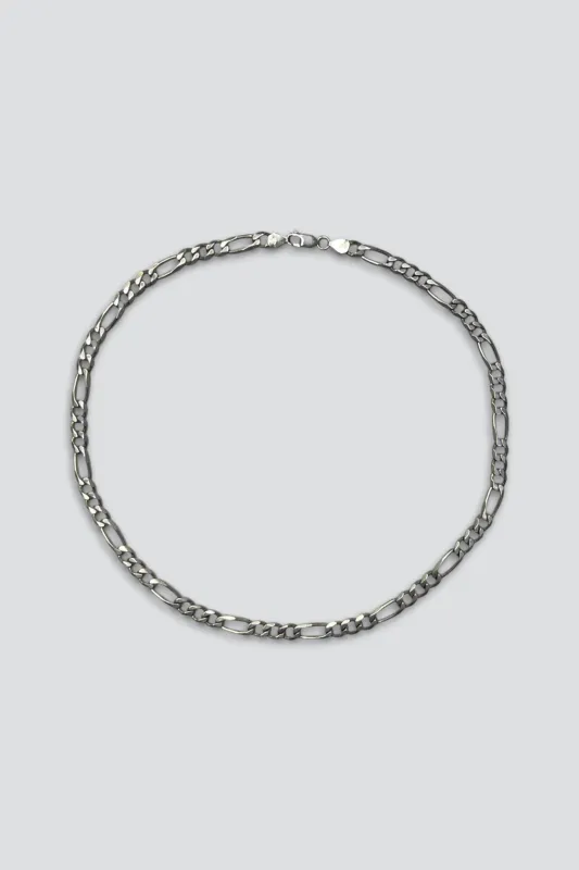 Sterling Silver Figaro Chain Necklace made by Vintage