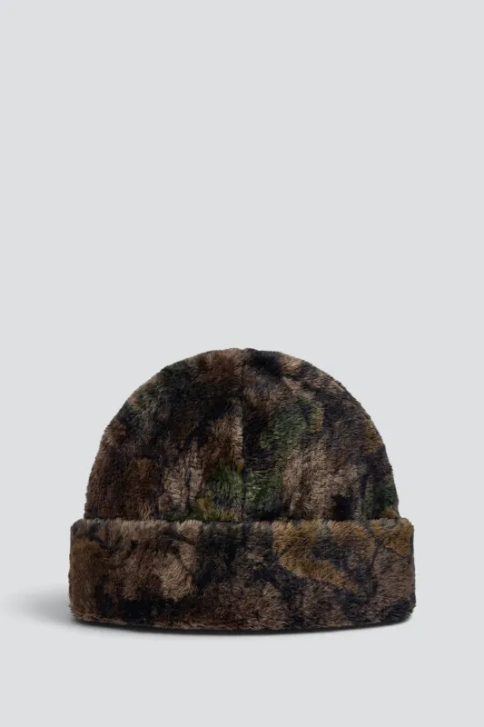 Camo Print Fleece Watch Cap made by Cableami