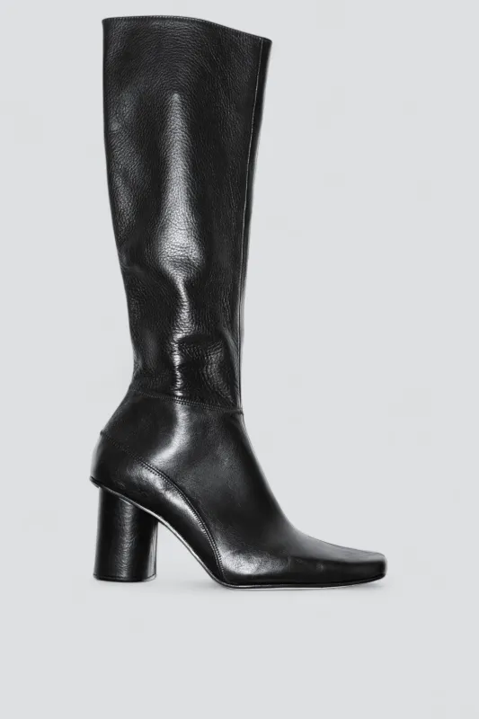 Black Cuadrado High Boot made by Dubie