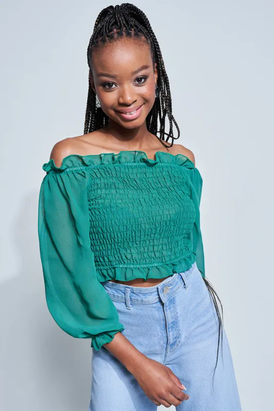 Ruched Chiffon Blouse sold by Rage