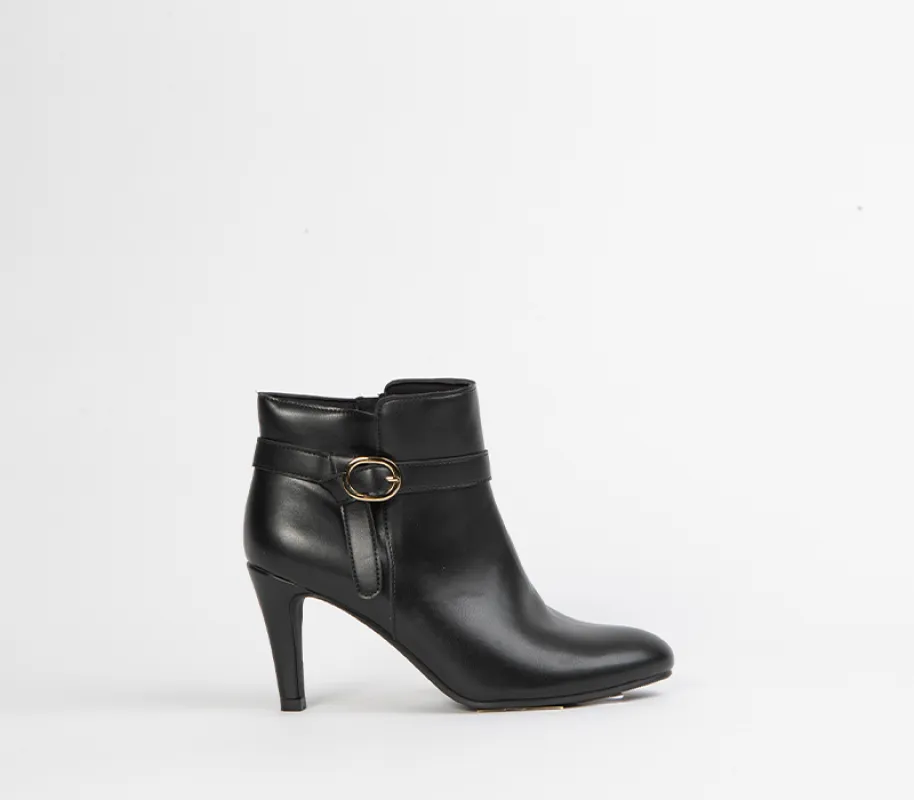 Black Pointed Toe Stiletto Ankle Boots for Women made by Rage