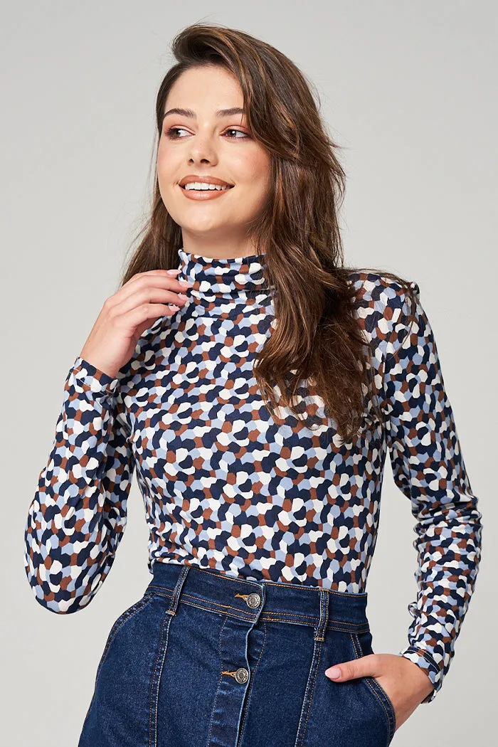 Printed polo neck top sold by Rage product image thumbnail 3