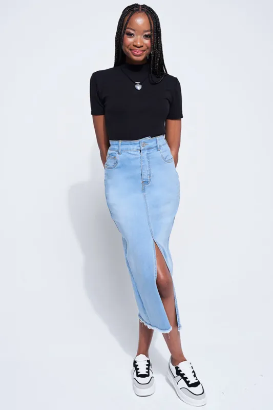 High Waisted Midi Skirt sold by Rage