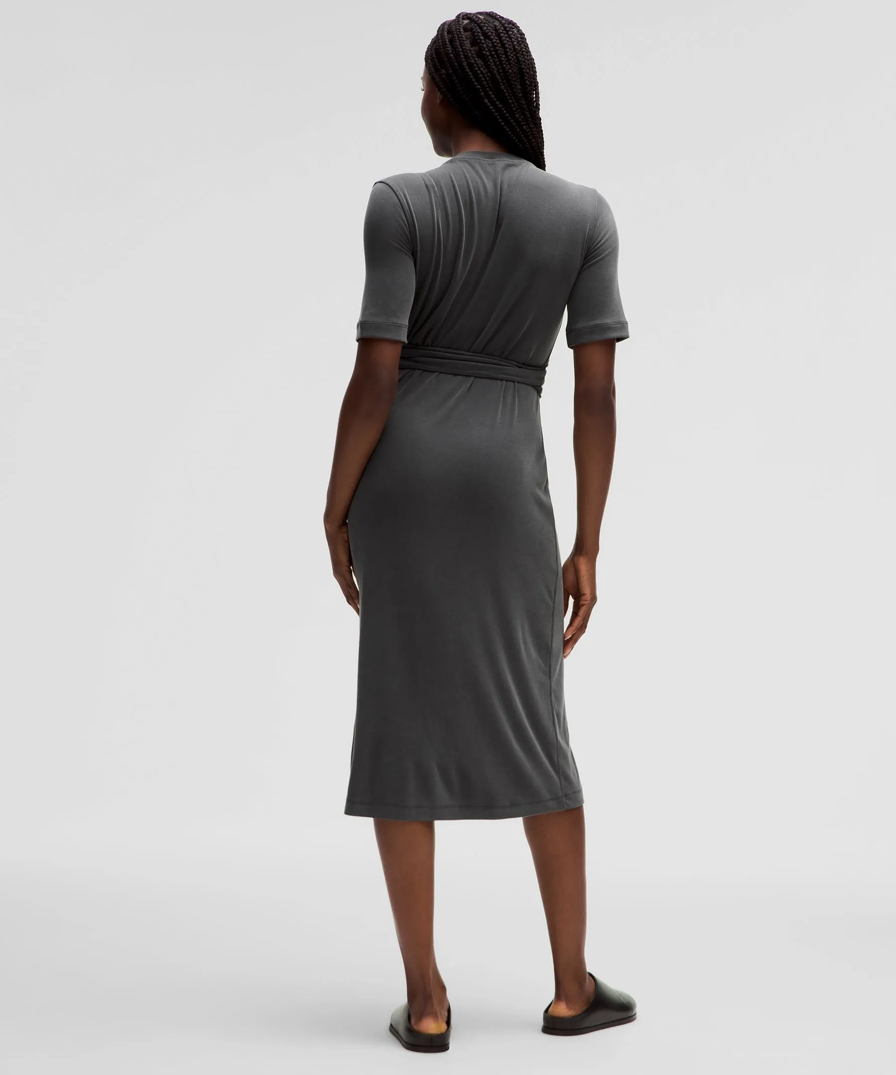 Wrap-Front Soft Ribbed Midi Dress sold by Lululemon product image thumbnail 2