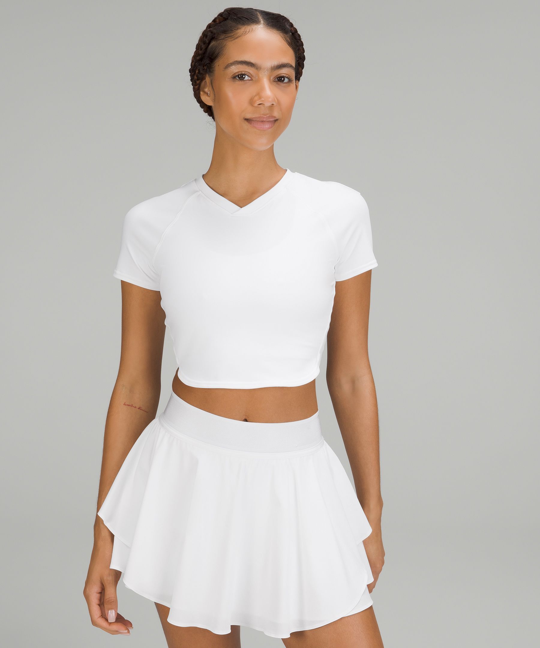 Nulux Cropped Tennis Short-Sleeve Shirt sold by Lululemon