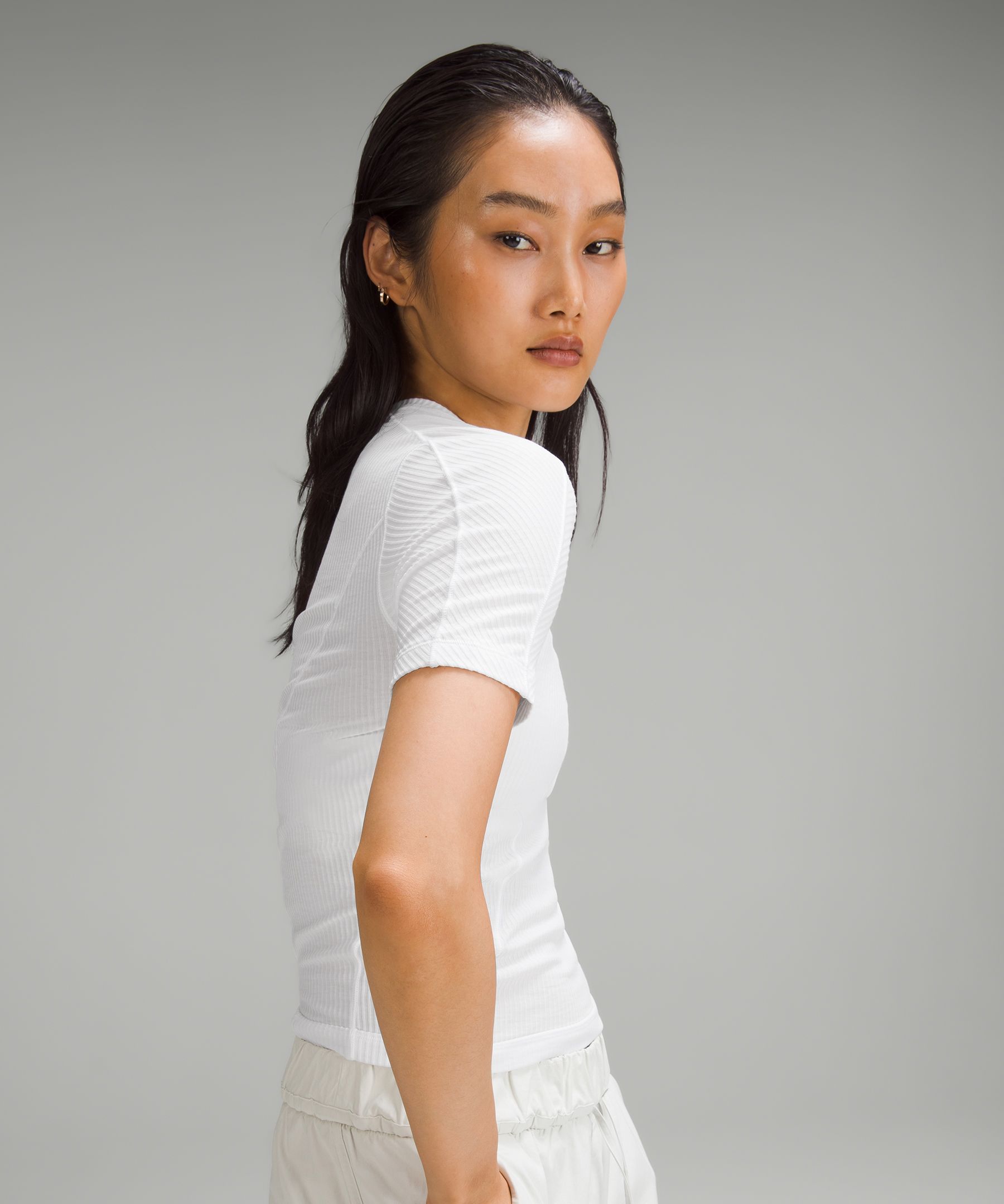 Asymmetrical Ribbed Cotton T-Shirt sold by Lululemon product image thumbnail 3