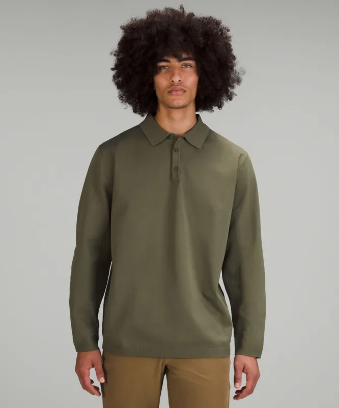 Lightweight Knit Long-Sleeve Polo Shirt sold by Lululemon