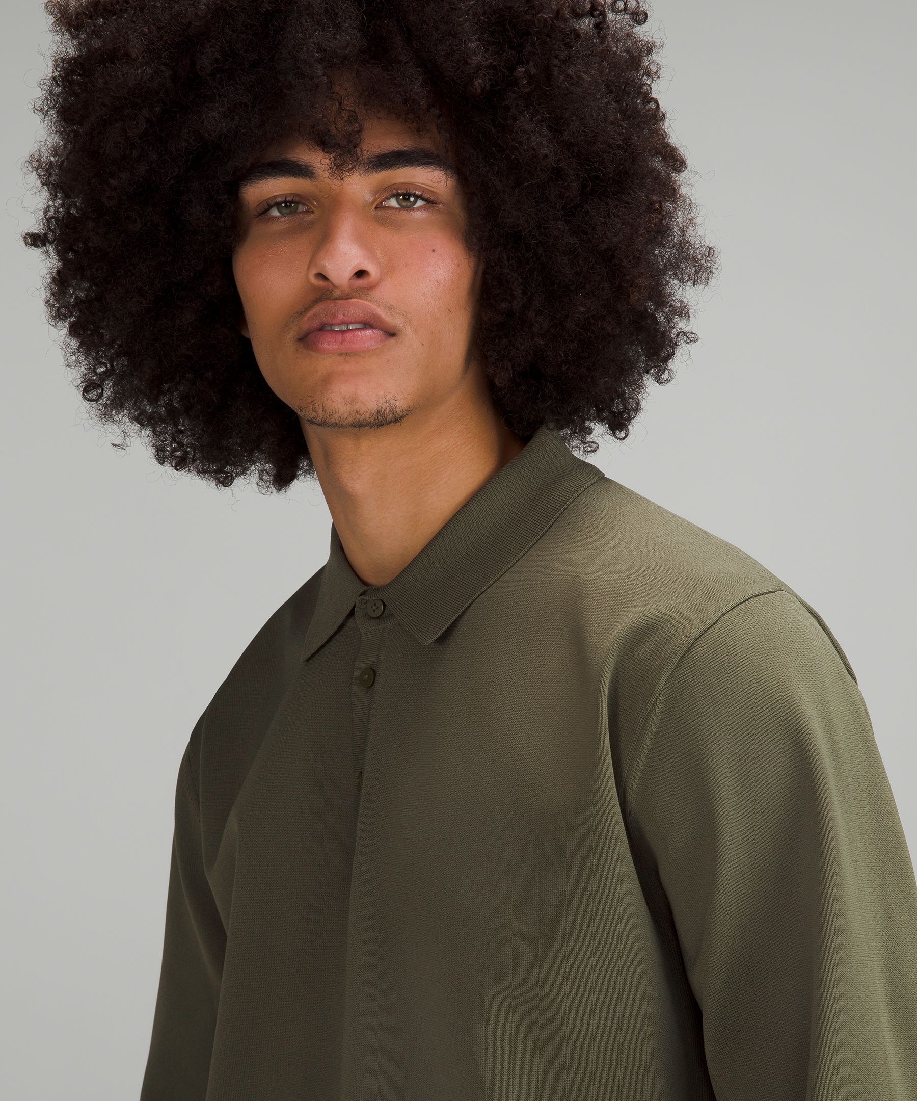 Lightweight Knit Long-Sleeve Polo Shirt sold by Lululemon product image thumbnail 4