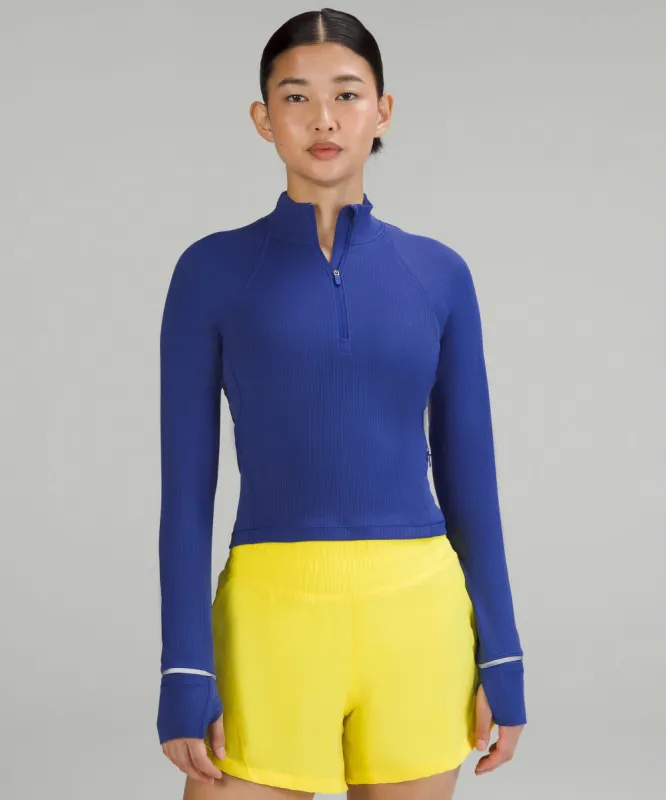 It's Rulu Run Cropped Half Zip *Ribbed sold by Lululemon