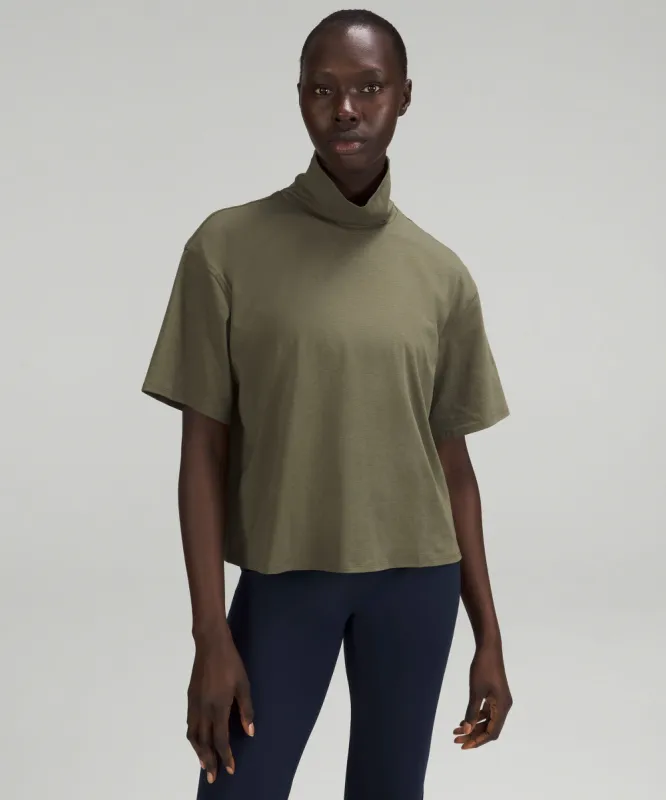 Relaxed-Fit Cotton-Blend Turtleneck T-Shirt sold by Lululemon