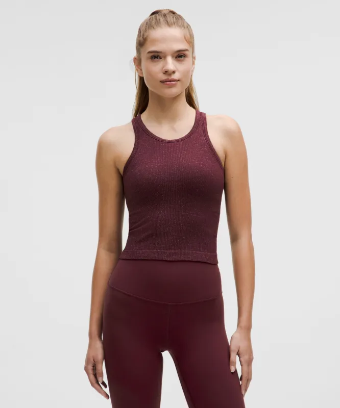 Ebb to Street Cropped Racerback Tank Top *Sparkle sold by Lululemon